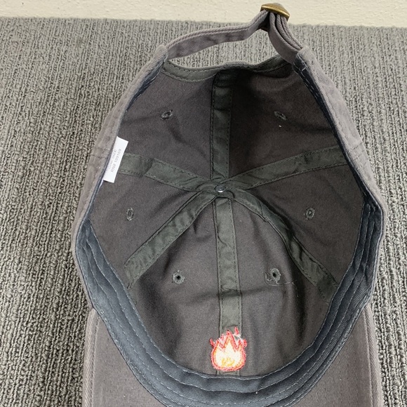 Fire Emoji Baseball Hat Unisex One Size Gray Strapback Cap North & Acrux - Picture 11 of 12